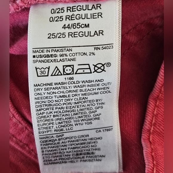 Gap Denim Peach Pink Jeans 3 Inch Shorts Rolled Cuffed Frayed Hem Size 25 R GUC - Picture 4 of 9